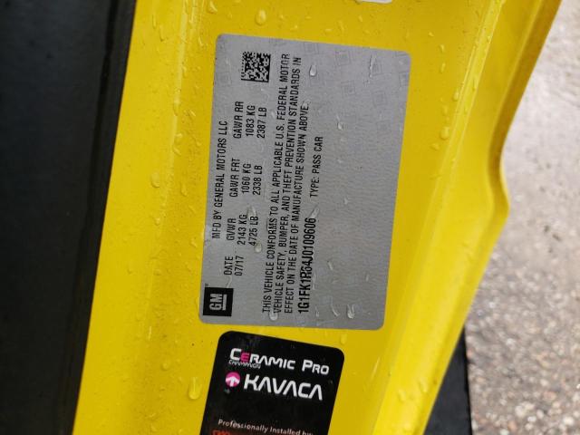 1G1FK1R64J0109606 - 2018 CHEVROLET CAMARO ZL1 黄色 照片 12