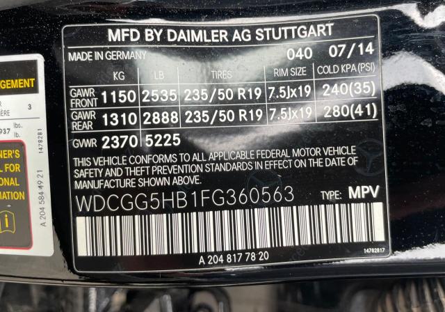 WDCGG5HB1FG360563 - 2015 MERCEDES-BENZ GLK 350 BLACK photo 10