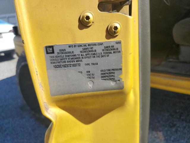 1GCEC19Z37Z193772 - 2007 CHEVROLET SILVERADO C1500 CLASSIC Sarı foto 12