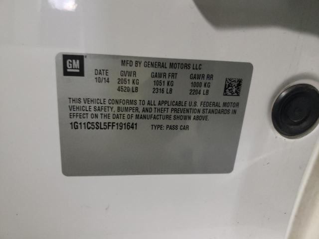1G11C5SL5FF191641 - 2015 CHEVROLET MALIBU 1LT WHITE photo 13