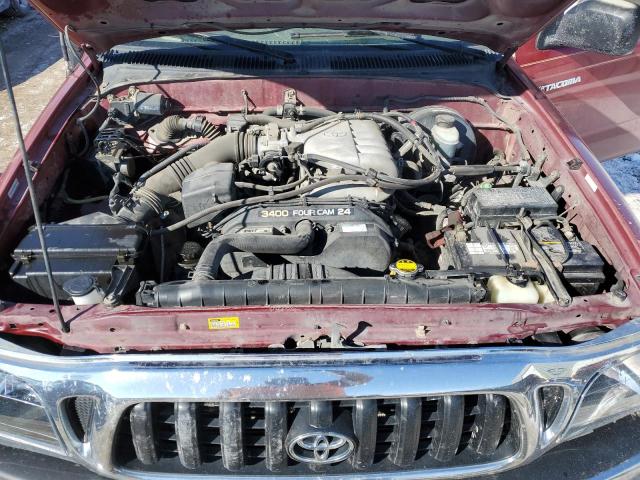 5TEGN92N34Z356123 - 2004 TOYOTA TACOMA DOUBLE CAB PRERUNNER RED photo 11