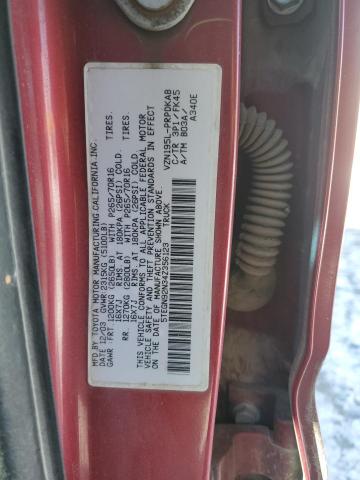5TEGN92N34Z356123 - 2004 TOYOTA TACOMA DOUBLE CAB PRERUNNER RED photo 12