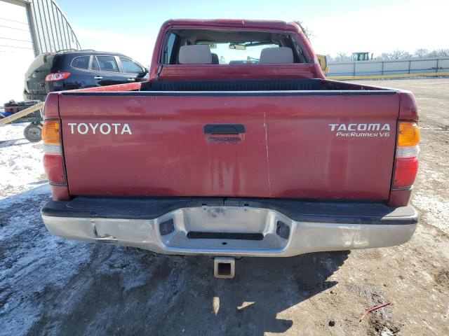 5TEGN92N34Z356123 - 2004 TOYOTA TACOMA DOUBLE CAB PRERUNNER RED photo 6