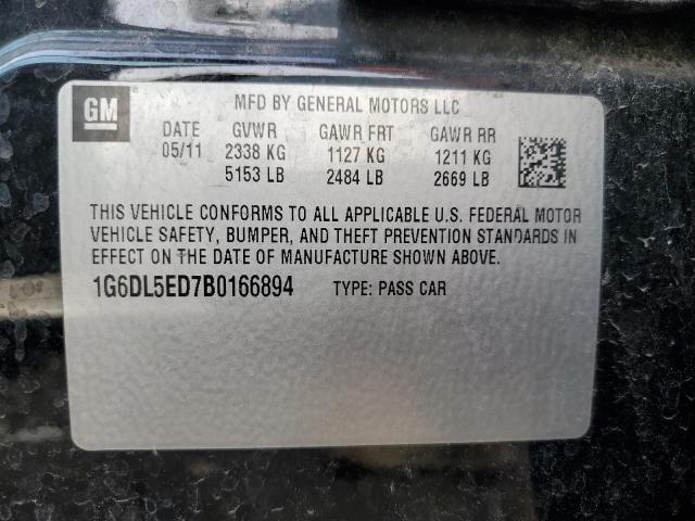 1G6DL5ED7B0166894 - 2011 CADILLAC CTS PERFORMANCE COLLECTION Siyah fotoğraf 12