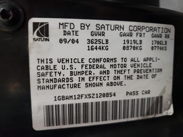 1G8AM12FX5Z120854 - 2005 SATURN ION LEVEL 2 银色 照片 12