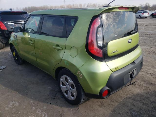 KNDJN2A26E7707149 - 2014 KIA SOUL GREEN photo 2