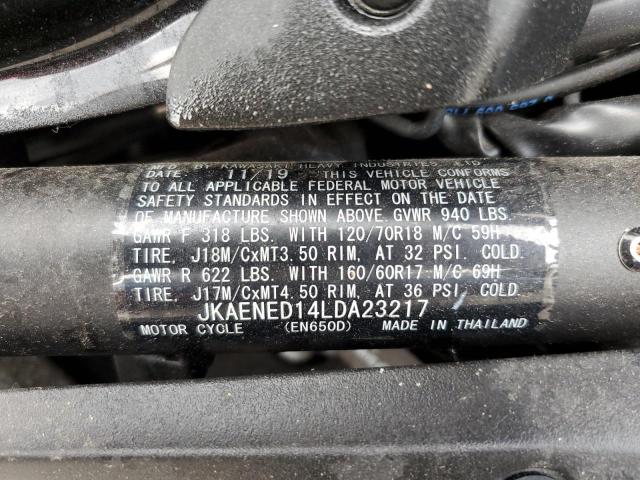 JKAENED14LDA23217 - 2020 KAWASAKI EN650 D TWO TONE photo 8
