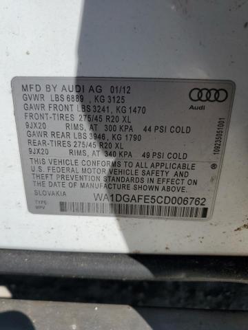 WA1DGAFE5CD006762 - 2012 AUDI Q7 PRESTIGE WHITE photo 13