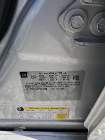 1G1ZC5EU4CF164241 - 2012 CHEVROLET MALIBU 1LT 银色 照片 12