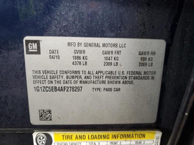 1G1ZC5EB4AF278297 - 2010 CHEVROLET MALIBU 1LT BLUE photo 12