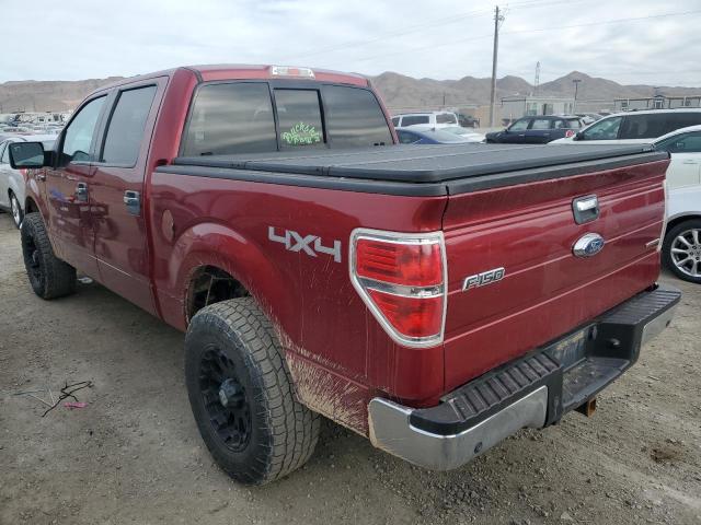 1FTFW1EF2DKF85590 - 2013 FORD F150 SUPERCREW RED photo 2