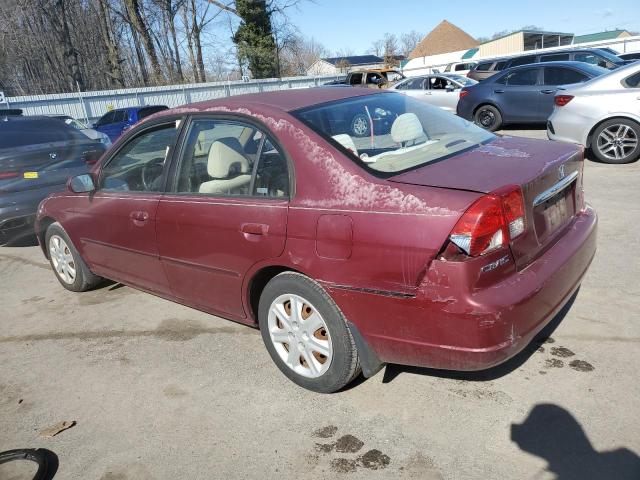 2HGES26763H602595 - 2003 HONDA CIVIC EX BURGUNDY photo 2