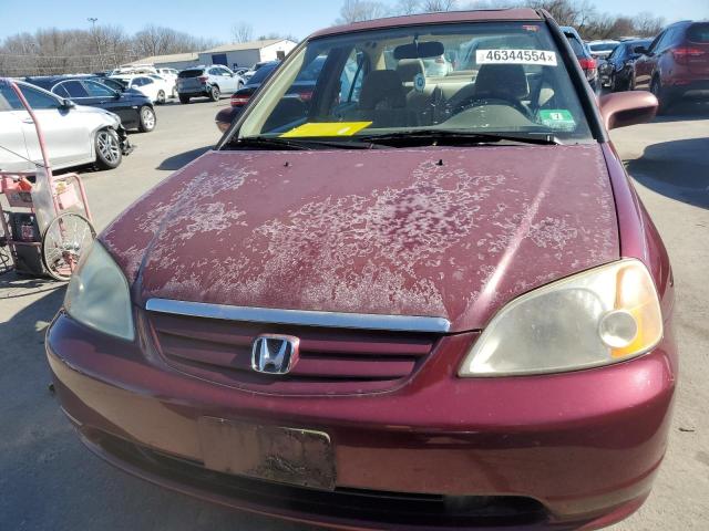 2HGES26763H602595 - 2003 HONDA CIVIC EX BURGUNDY photo 5