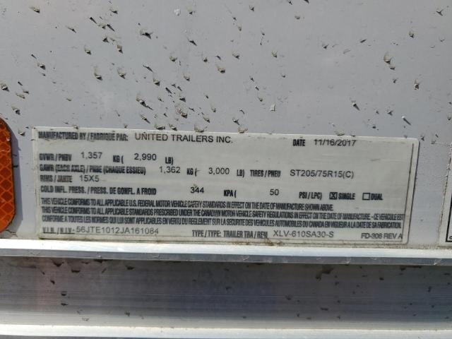 56JTE1012JA161084 - 2018 UNIT UTILITY TR თეთრი ფოტო 10