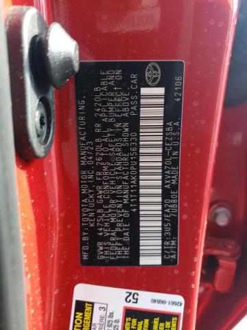 4T1T11AK0PU156330 - 2023 TOYOTA CAMRY SE NIGHT SHADE RED photo 12