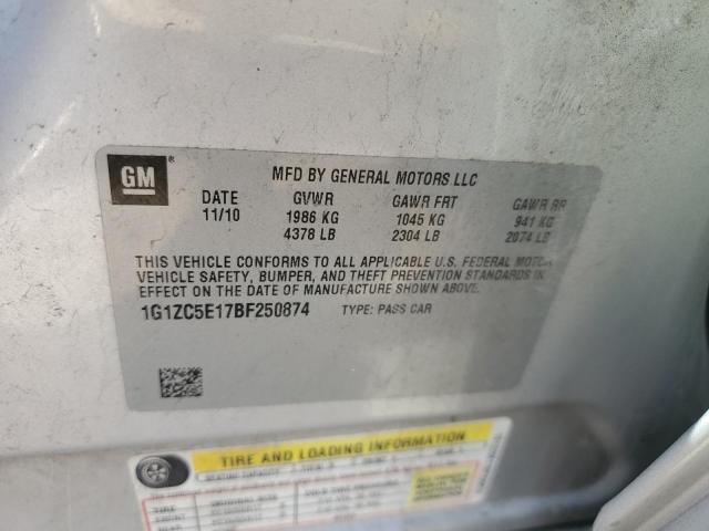 1G1ZC5E17BF250874 - 2011 CHEVROLET MALIBU 1LT SILVER photo 12