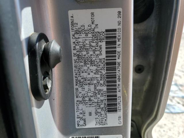 3TMJU4GN4DM141433 - 2013 TOYOTA TACOMA DOUBLE CAB PRERUNNER SILVER photo 13