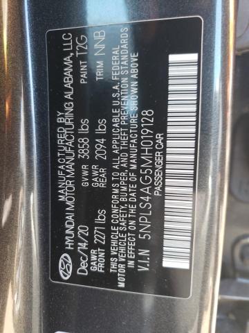 5NPLS4AG5MH019128 - 2021 HYUNDAI ELANTRA SEL CHARCOAL photo 12