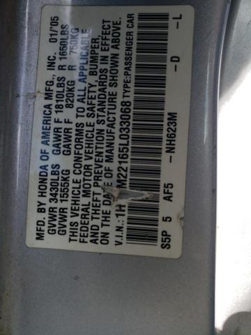 1HGEM22165L033068 - 2005 HONDA CIVIC DX VP Gümüş foto 12