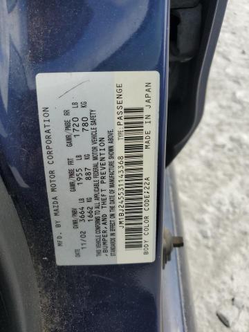 JM1BJ245531143368 - 2003 MAZDA PROTEGE PR5 蓝色 照片 12