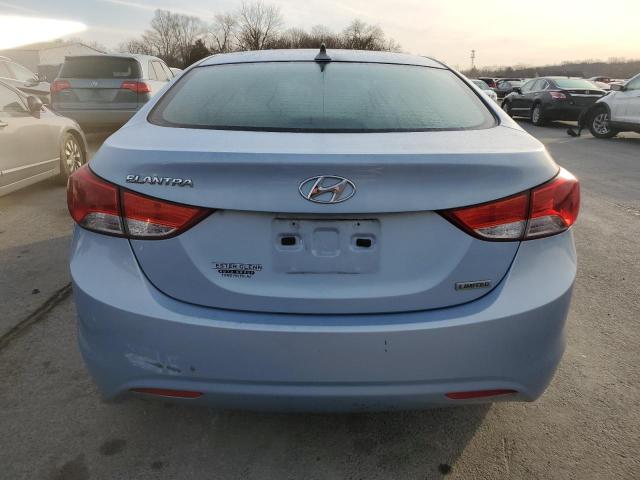 KMHDH4AE6CU326633 - 2012 HYUNDAI ELANTRA GLS BLUE photo 6