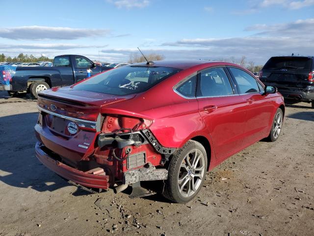 3FA6P0H95HR364313 - 2017 FORD FUSION SE RED photo 3