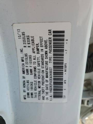 1HGCR2F83EA048607 - 2014 HONDA ACCORD EXL WHITE photo 12