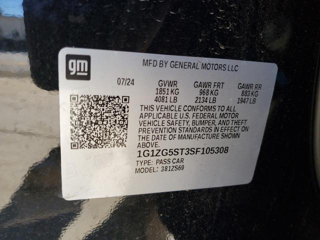 1G1ZG5ST3SF105308 - 2025 CHEVROLET MALIBU RS 黑色 照片 12