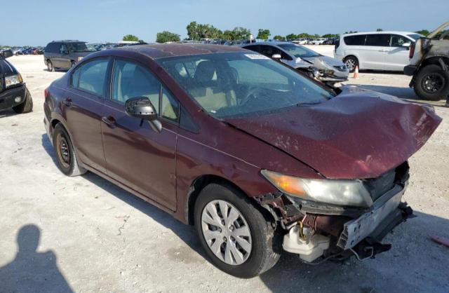 2HGFB2F54CH550189 - 2012 HONDA CIVIC LX BURGUNDY photo 4