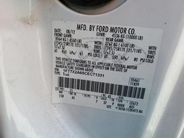 1FT7X2A65CEC71331 - 2012 FORD F250 SUPER DUTY WHITE photo 13