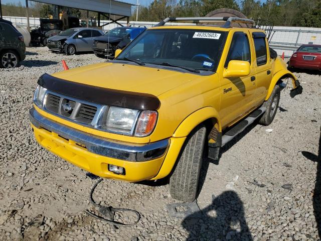 1N6ED27T2YC419285 - 2000 NISSAN FRONTIER CREW CAB XE YELLOW photo 1