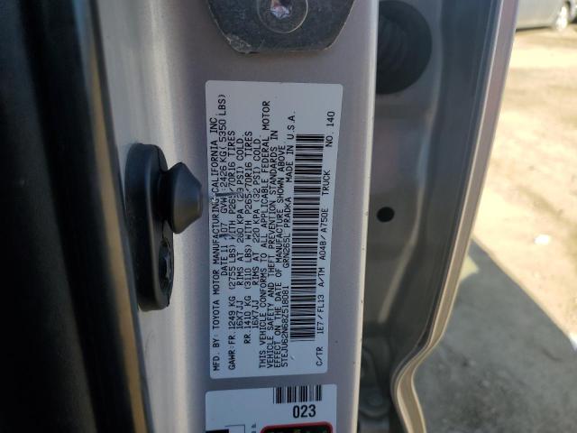 5TEJU62N68Z518081 - 2008 TOYOTA TACOMA DOUBLE CAB PRERUNNER SILVER photo 12