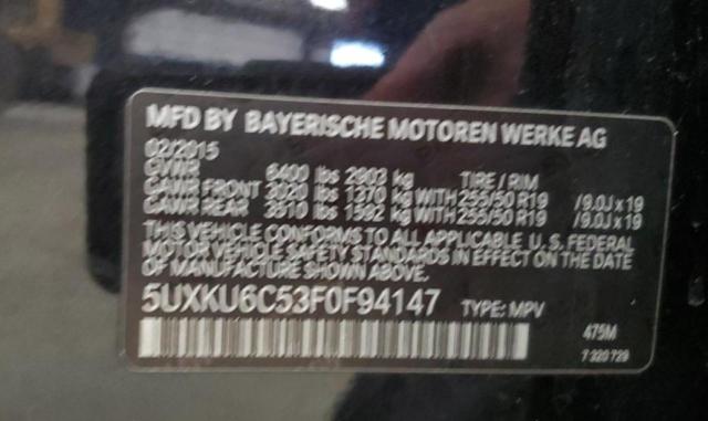 5UXKU6C53F0F94147 - 2015 BMW X6 XDRIVE50I BLACK photo 13