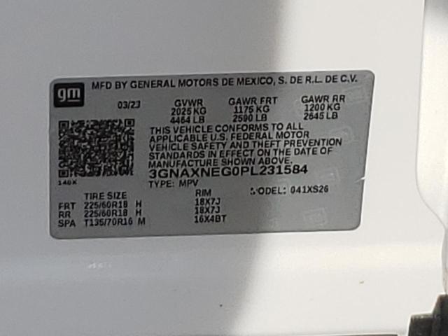 3GNAXNEG0PL231584 - 2023 CHEVROLET EQUINOX PREMIER WHITE photo 12