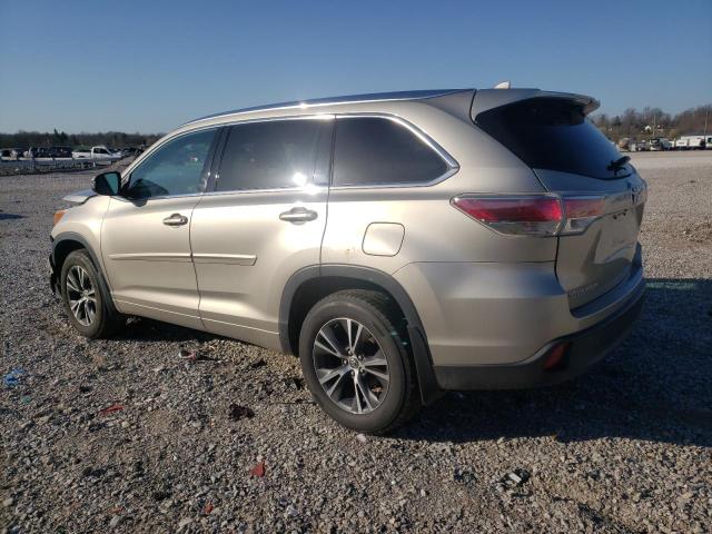 5TDJKRFH1GS347120 - 2016 TOYOTA HIGHLANDER XLE SILVER photo 2