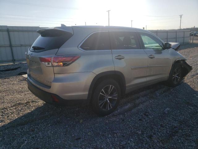 5TDJKRFH1GS347120 - 2016 TOYOTA HIGHLANDER XLE SILVER photo 3