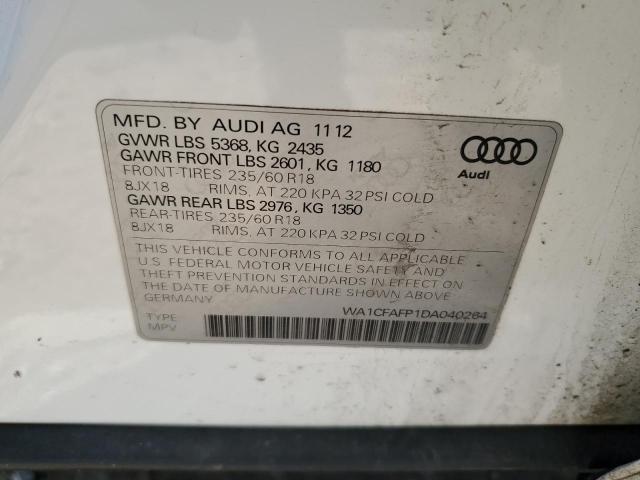 WA1CFAFP1DA040264 - 2013 AUDI Q5 PREMIUM WHITE photo 12