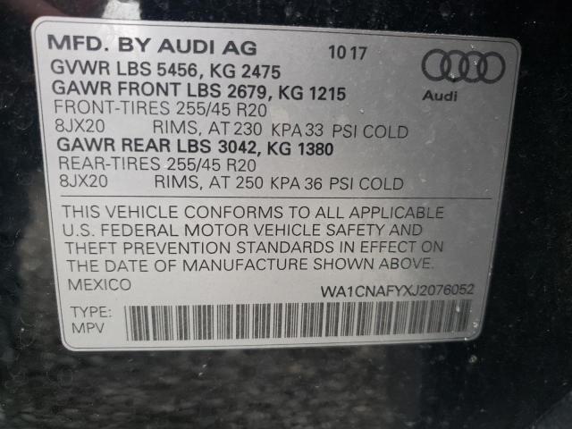 WA1CNAFYXJ2076052 - 2018 AUDI Q5 PRESTIGE 黑色 照片 12