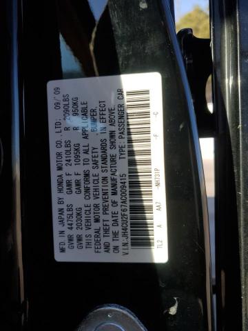 JH4CU2F67AC009415 - 2010 ACURA TSX BLACK photo 12