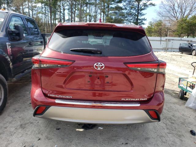 5TDFZRBH1NS208996 - 2022 TOYOTA HIGHLANDER PLATINUM RED photo 6