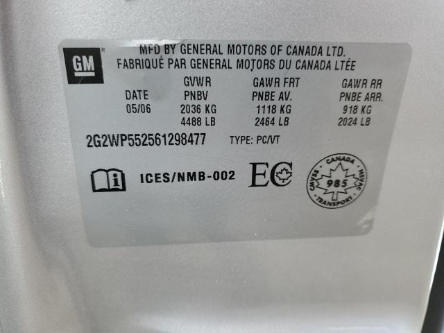 2G2WP552561298477 - 2006 PONTIAC GRAND PRIX 银色 照片 12