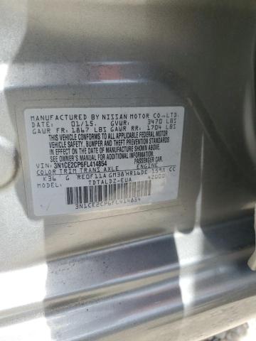 3N1CE2CP6FL414854 - 2015 NISSAN VERSA NOTE S GRAY photo 13