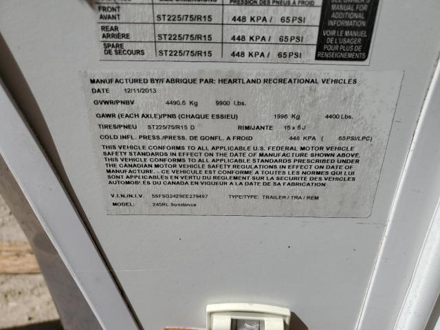 5SFSG2429EE279497 - 2014 HEARTLAND SUNDANCE Ağ foto 10