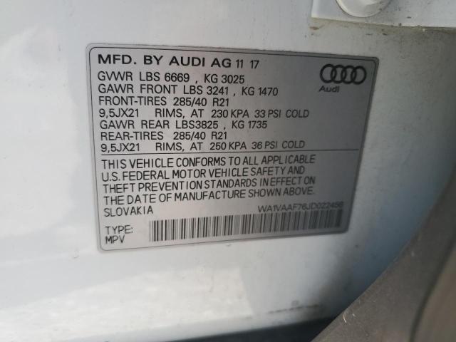 WA1VAAF76JD022456 - 2018 AUDI Q7 PRESTIGE 白色 照片 13