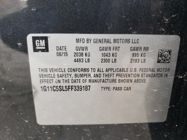 1G11C5SL5FF339187 - 2015 CHEVROLET MALIBU 1LT 黑色 照片 12