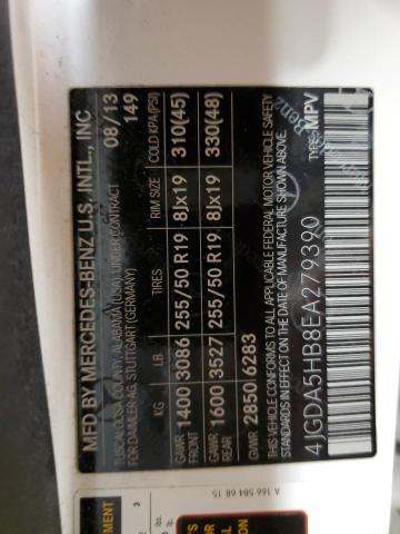 4JGDA5HB8EA279390 - 2014 MERCEDES-BENZ ML 350 4MATIC WHITE photo 13