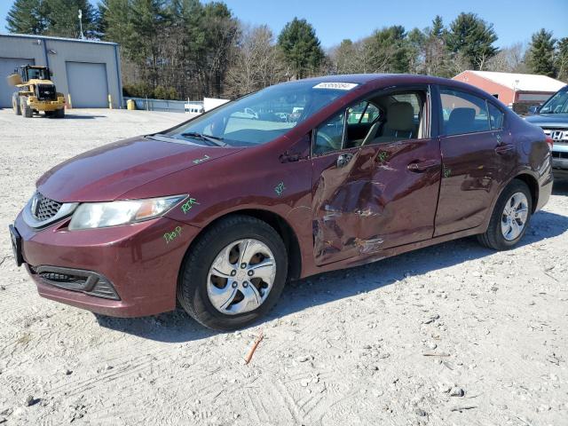 2HGFB2F5XDH558038 - 2013 HONDA CIVIC LX BURGUNDY photo 1