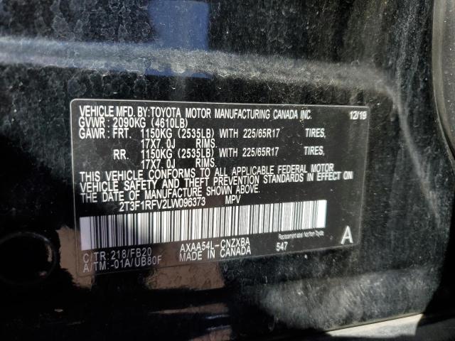 2T3F1RFV2LW096373 - 2020 TOYOTA RAV4 LE BLACK photo 13