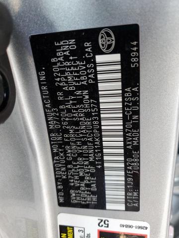 4T1G11AK0PU831577 - 2023 TOYOTA CAMRY SE NIGHT SHADE SILVER photo 12