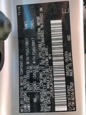 JTEBU5JR7G5401822 - 2016 TOYOTA 4RUNNER SR5/SR5 PREMIUM 银色 照片 13